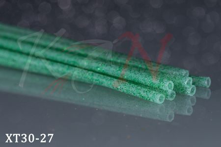 Rurki tubowe zewnętrzne 3mm - 27 Clear + Green Glitter
